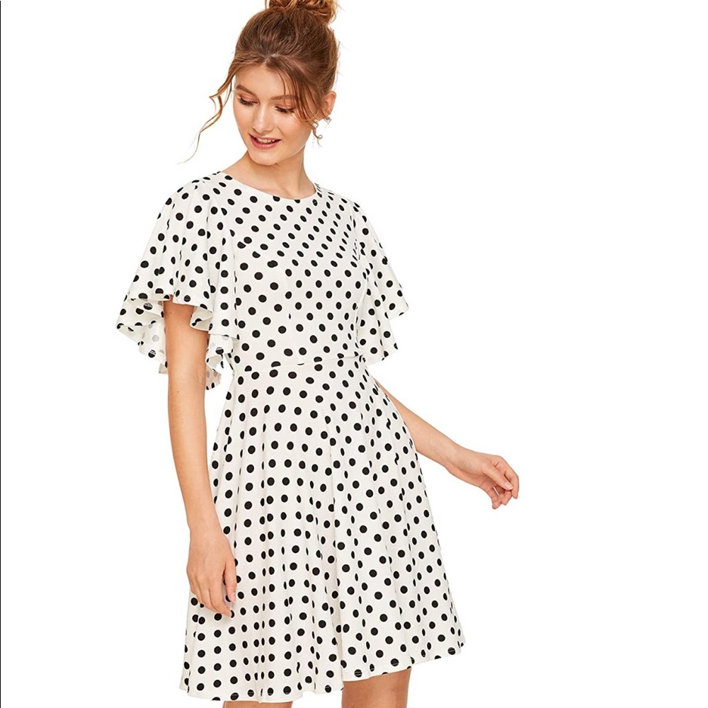 Poka Dott White and Black Womans Dress XL